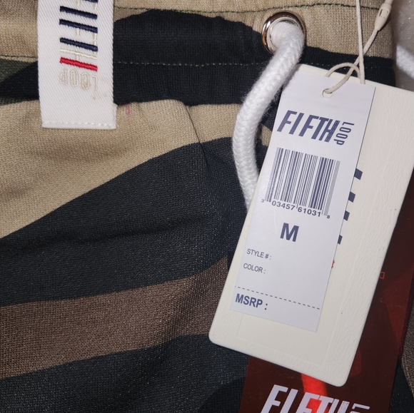 Fifth loop Woodland print drawstring shorts Size M - Picture 3 of 3